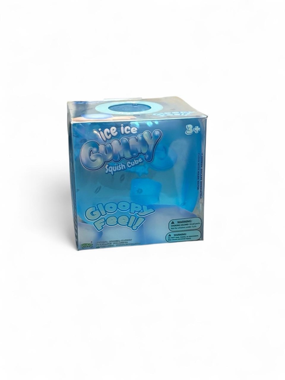 NeeDoh dupe Ice Ice Gummy Squish Cube blue squishy toy